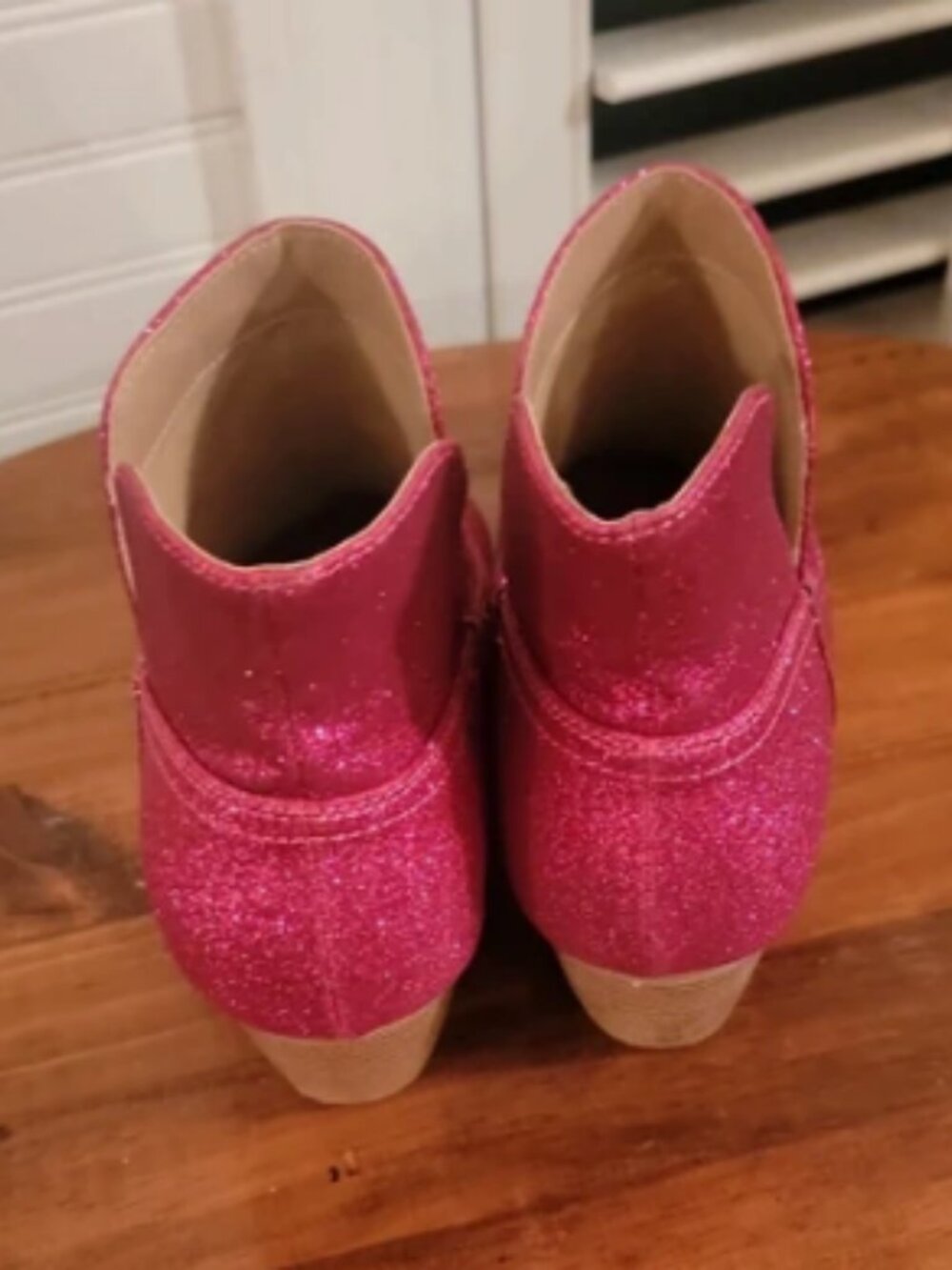 shimmery hot pink ankle boots - Picture 4 of 4